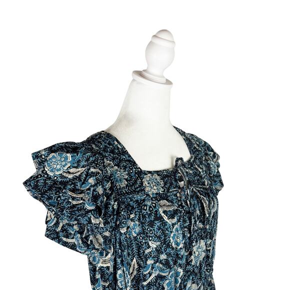 Ulla Johnson Zuma Cotton Midi Dress 2 Blue - Picture 5 of 11